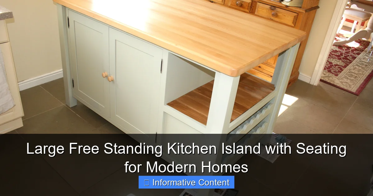 Large Free Standing Kitchen Island with Seating for Modern Homes