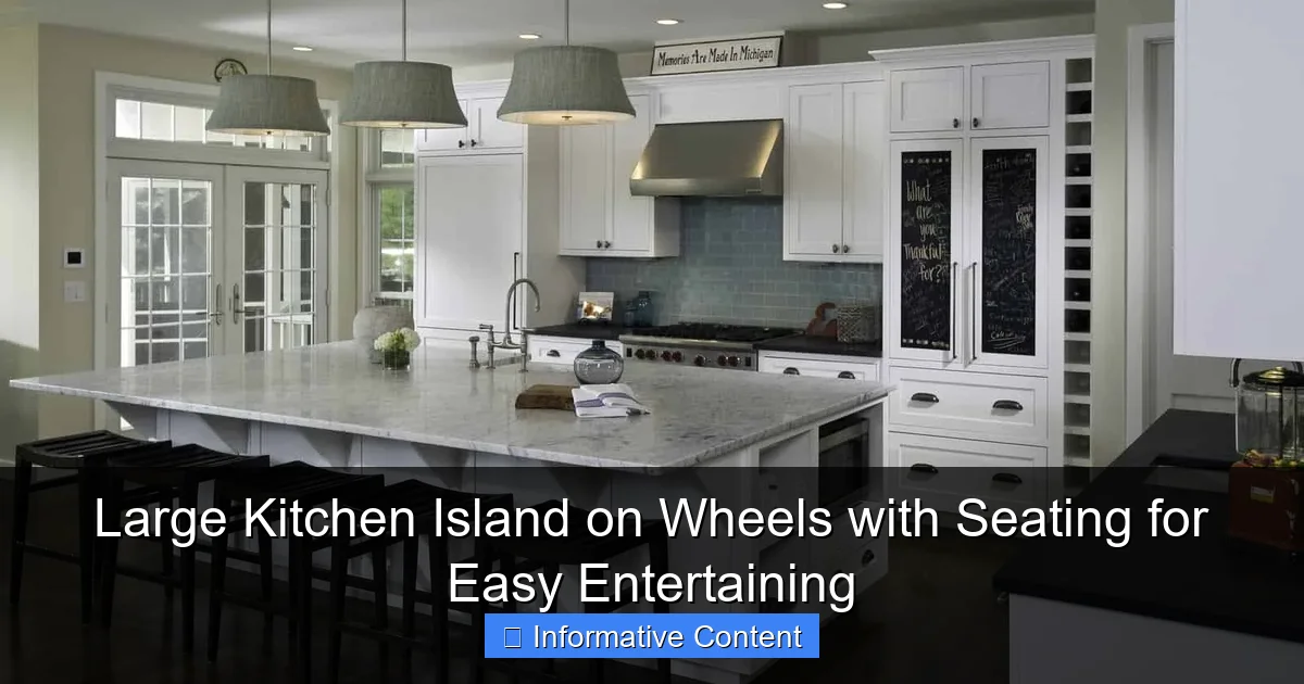 Large Kitchen Island on Wheels with Seating for Easy Entertaining
