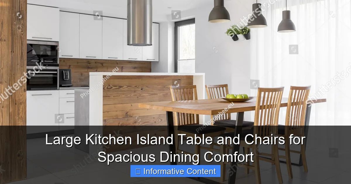 Large Kitchen Island Table and Chairs for Spacious Dining Comfort