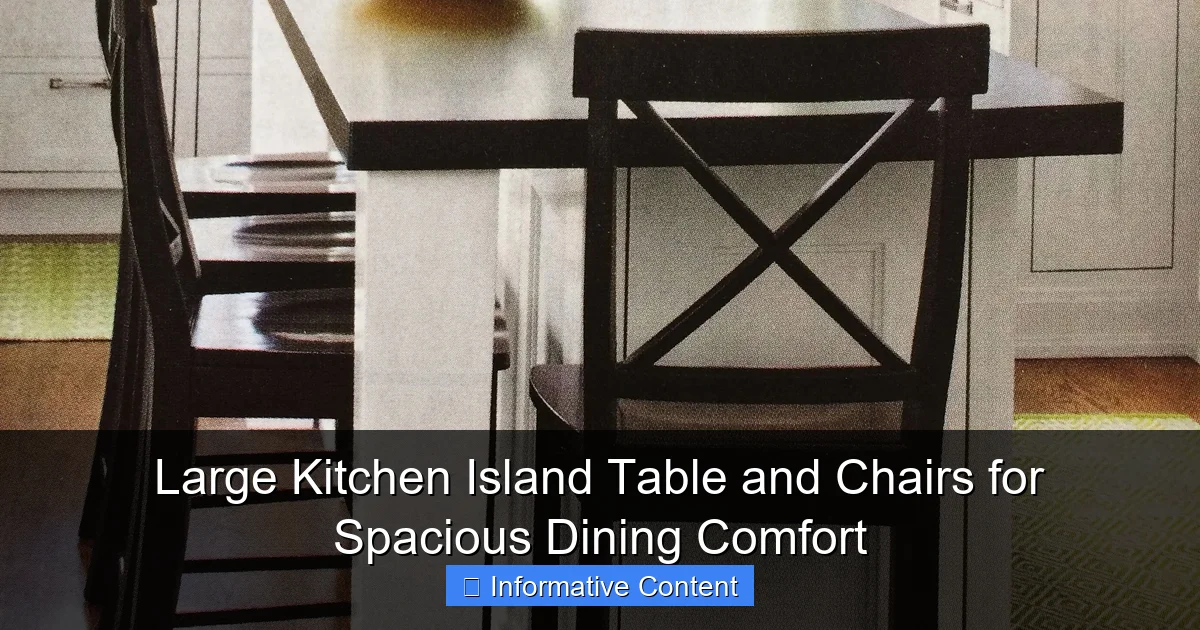 Large Kitchen Island Table and Chairs for Spacious Dining Comfort