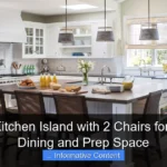 Large Kitchen Island with 2 Chairs for Stylish Dining and Prep Space