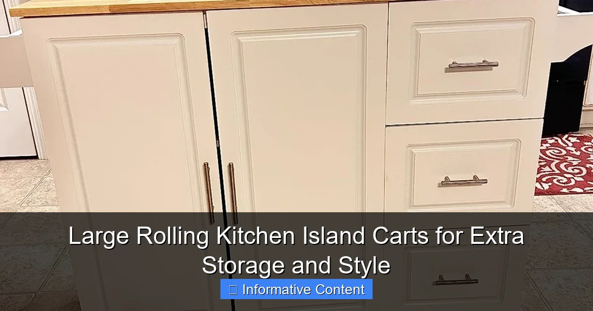 Large Rolling Kitchen Island Carts for Extra Storage and Style