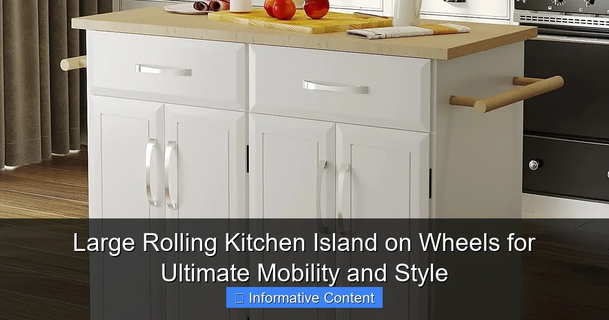 Large Rolling Kitchen Island on Wheels for Ultimate Mobility and Style