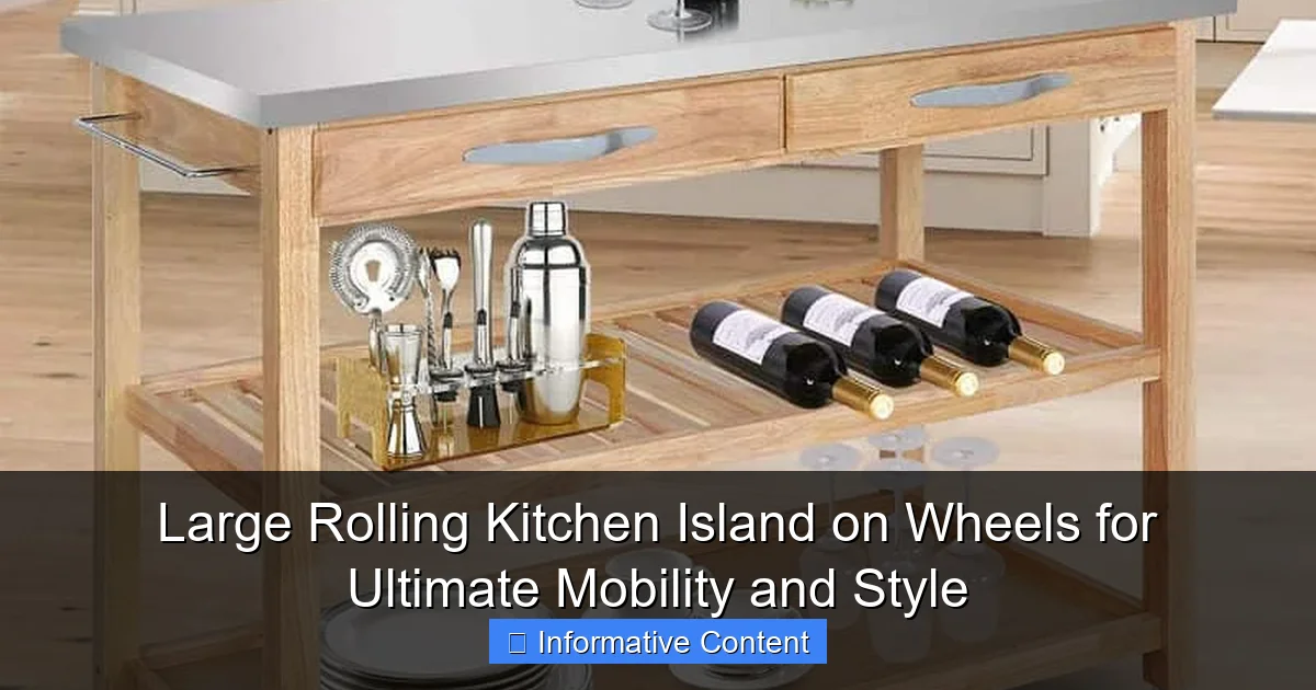 Large Rolling Kitchen Island on Wheels for Ultimate Mobility and Style