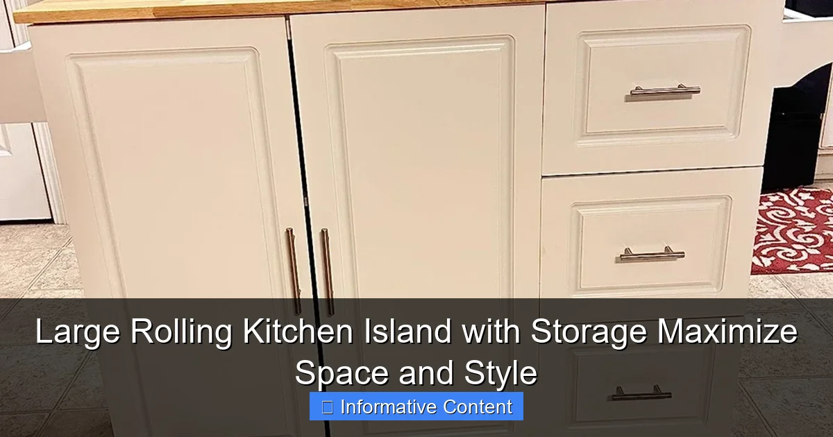 Large Rolling Kitchen Island with Storage Maximize Space and Style
