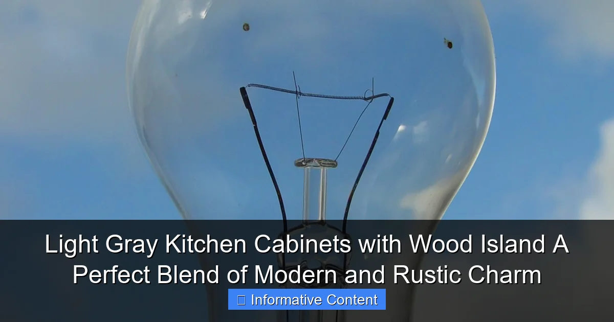 Light Gray Kitchen Cabinets with Wood Island A Perfect Blend of Modern and Rustic Charm