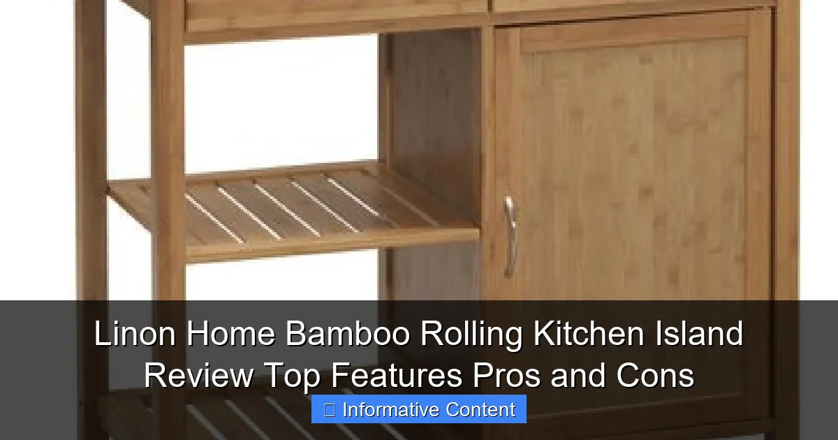 Linon Home Bamboo Rolling Kitchen Island Review Top Features Pros and Cons