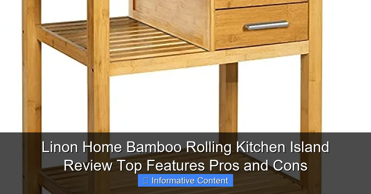 Linon Home Bamboo Rolling Kitchen Island Review Top Features Pros and Cons