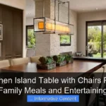 Long Kitchen Island Table with Chairs Perfect for Family Meals and Entertaining
