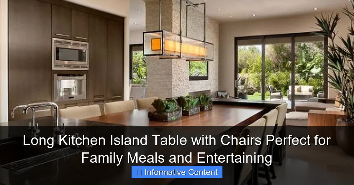Long Kitchen Island Table with Chairs Perfect for Family Meals and Entertaining