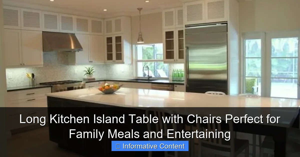 Long Kitchen Island Table with Chairs Perfect for Family Meals and Entertaining