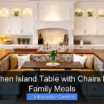 Long Kitchen Island Table with Chairs Bench for Family Meals