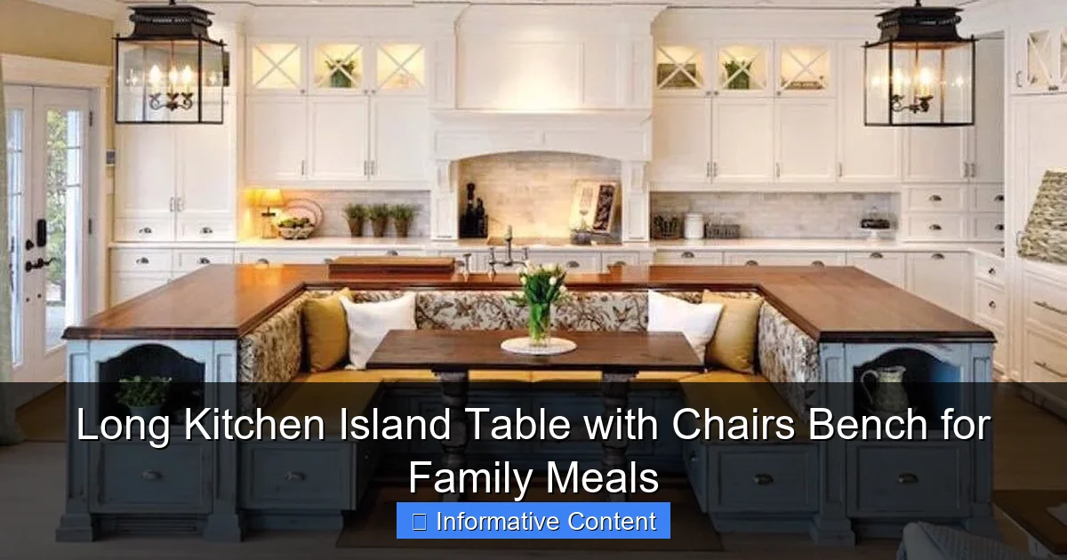 Long Kitchen Island Table with Chairs Bench for Family Meals