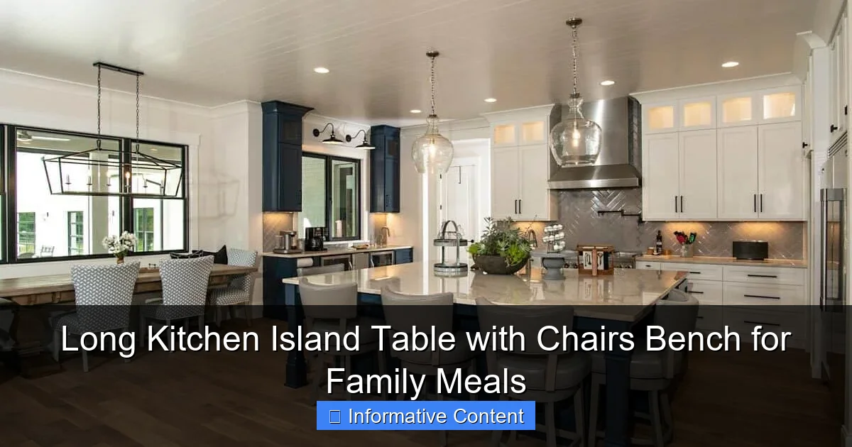 Long Kitchen Island Table with Chairs Bench for Family Meals