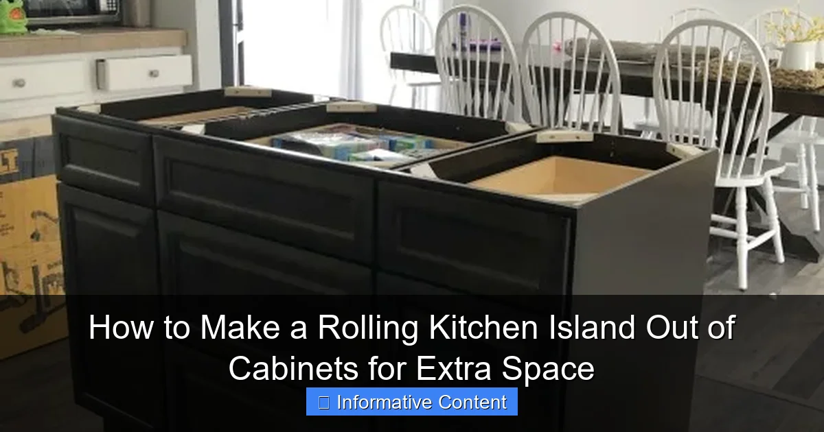 How to Make a Rolling Kitchen Island Out of Cabinets for Extra Space