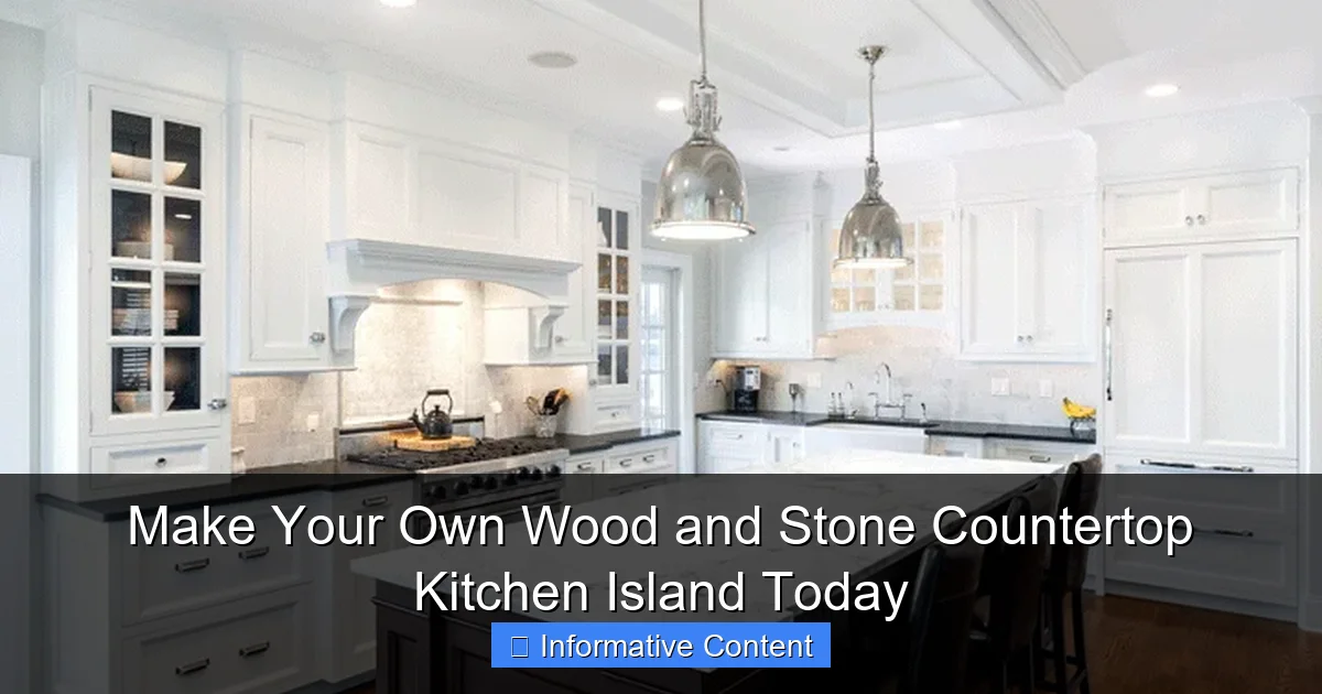 Make Your Own Wood and Stone Countertop Kitchen Island Today
