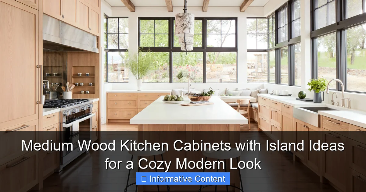 Medium Wood Kitchen Cabinets with Island Ideas for a Cozy Modern Look