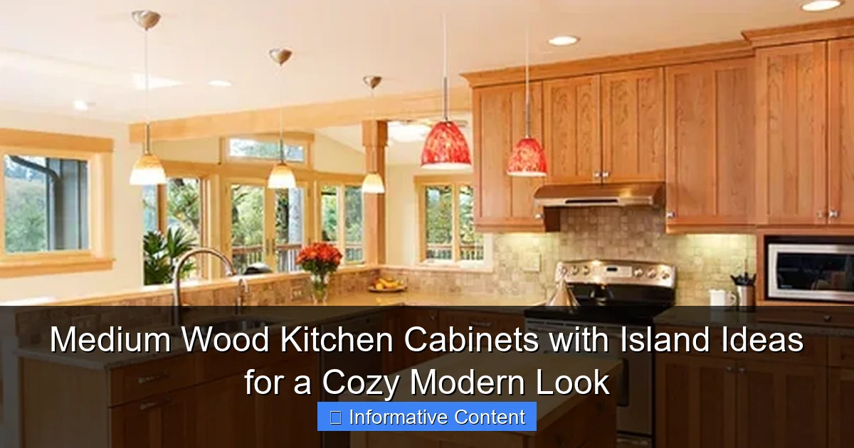 Medium Wood Kitchen Cabinets with Island Ideas for a Cozy Modern Look