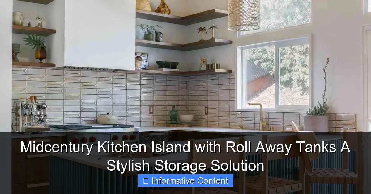 Midcentury Kitchen Island with Roll Away Tanks A Stylish Storage Solution