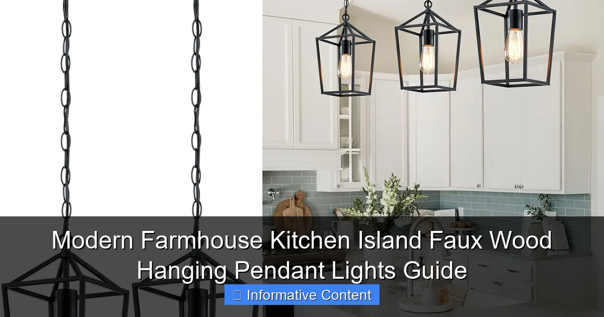 Modern Farmhouse Kitchen Island Faux Wood Hanging Pendant Lights Guide