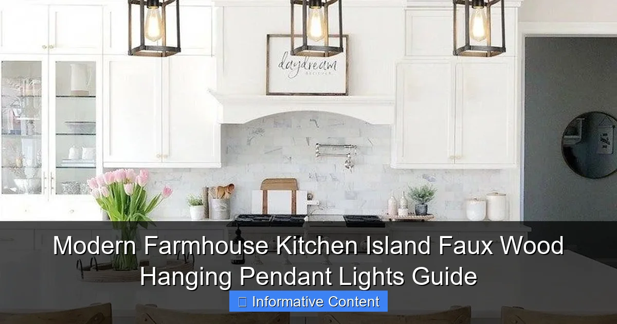 Modern Farmhouse Kitchen Island Faux Wood Hanging Pendant Lights Guide