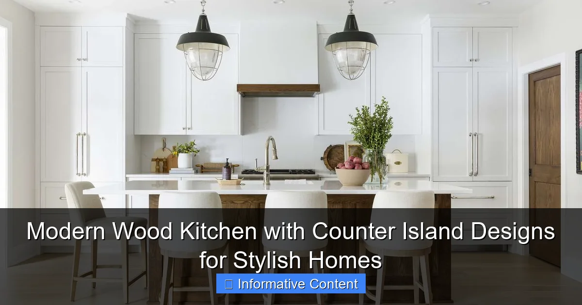 Modern Wood Kitchen with Counter Island Designs for Stylish Homes