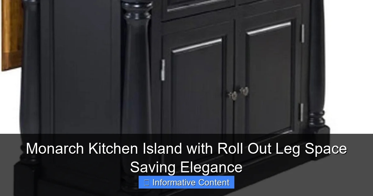Monarch Kitchen Island with Roll Out Leg Space Saving Elegance