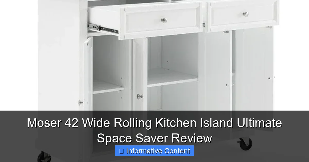 Moser 42 Wide Rolling Kitchen Island Ultimate Space Saver Review