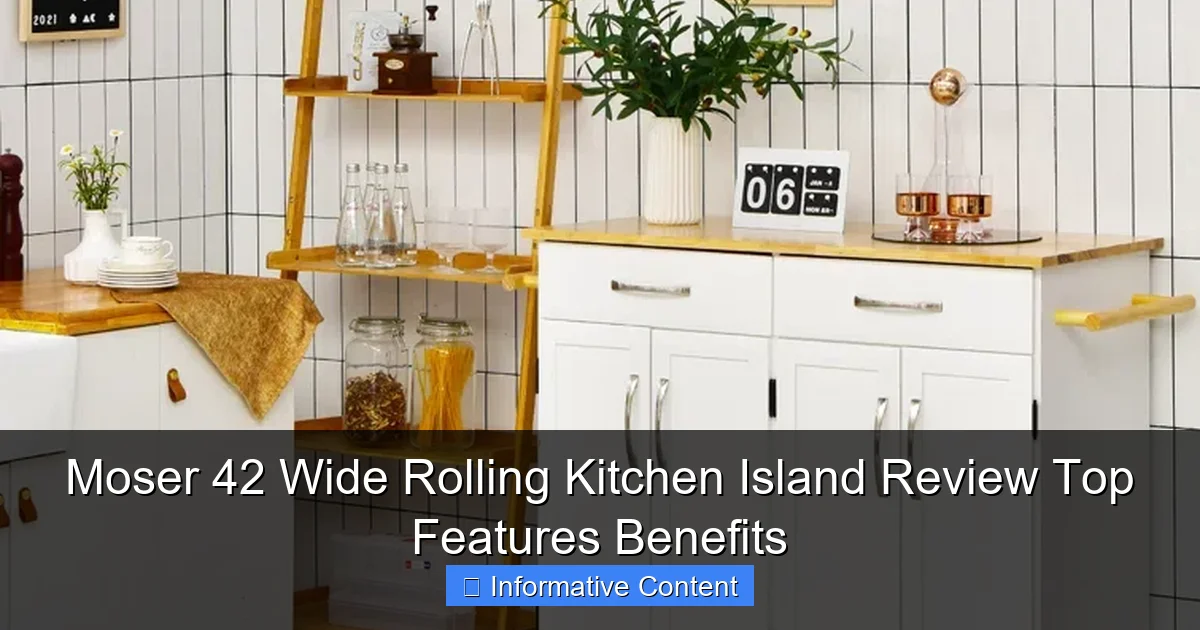 Moser 42 Wide Rolling Kitchen Island Review Top Features Benefits