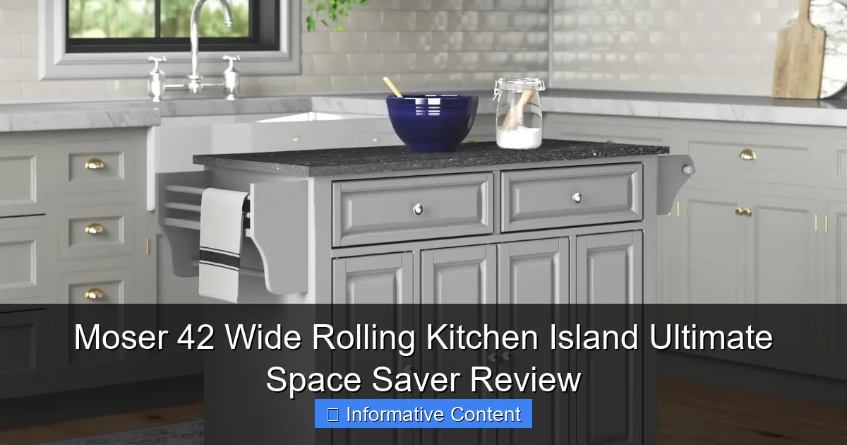 Moser 42 Wide Rolling Kitchen Island Ultimate Space Saver Review