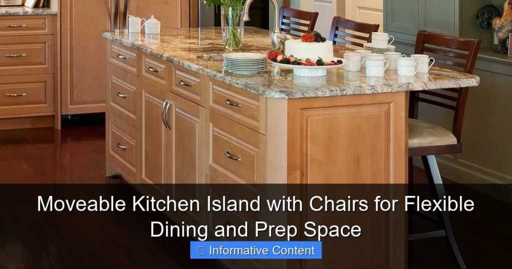 Moveable Kitchen Island with Chairs for Flexible Dining and Prep Space