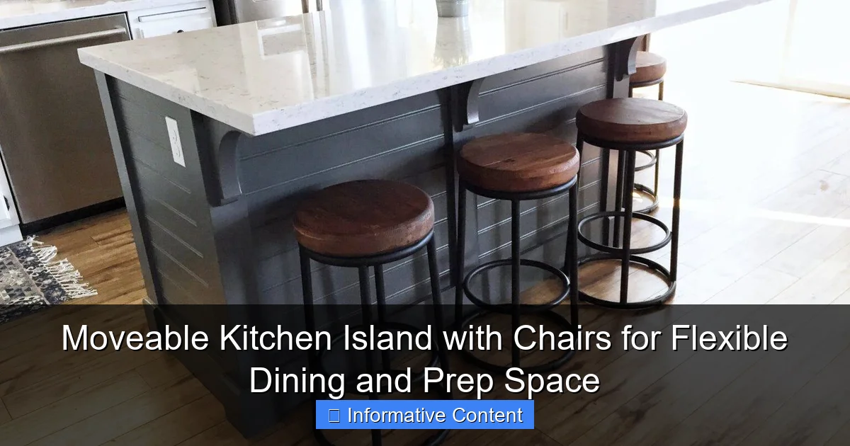 Moveable Kitchen Island with Chairs for Flexible Dining and Prep Space