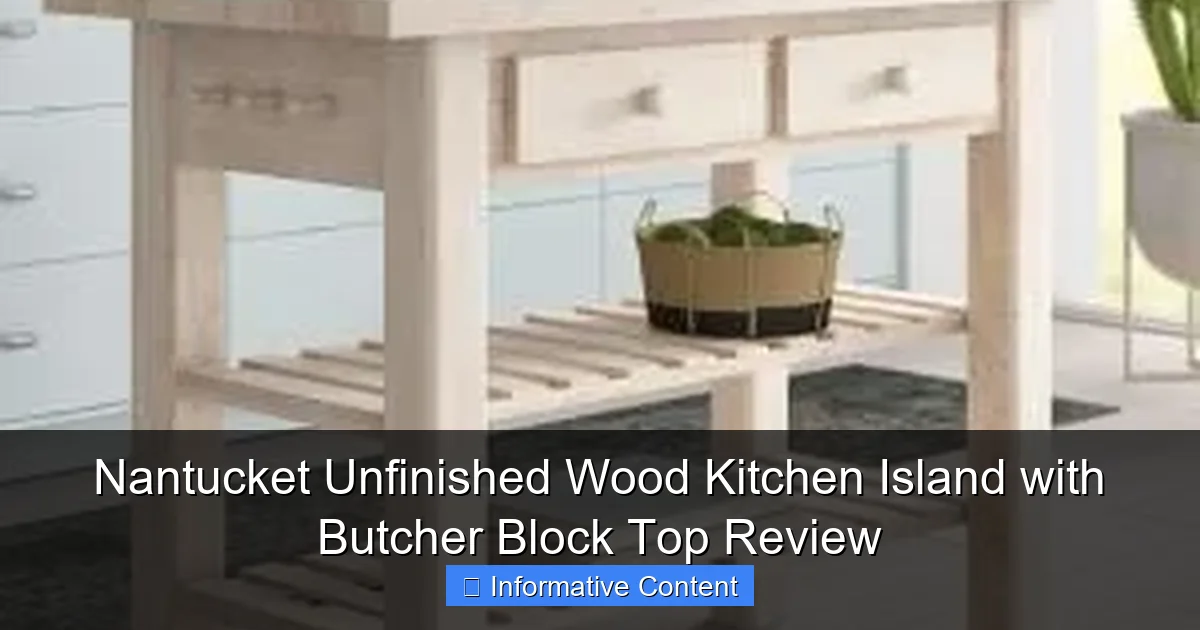 Nantucket Unfinished Wood Kitchen Island with Butcher Block Top Review