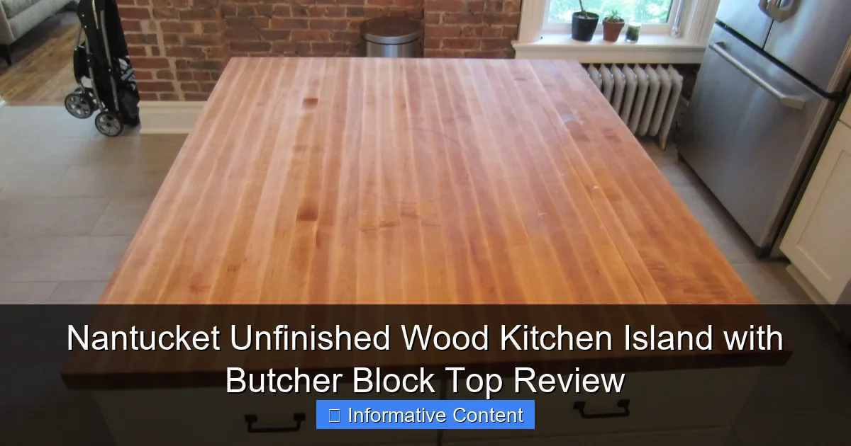 Nantucket Unfinished Wood Kitchen Island with Butcher Block Top Review