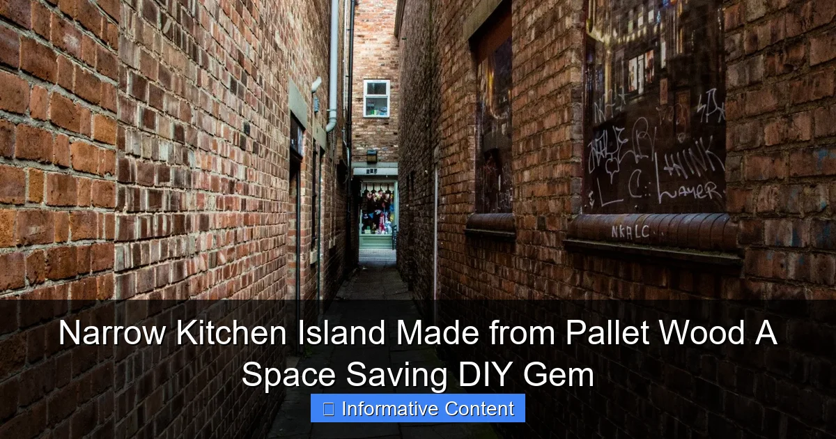 Narrow Kitchen Island Made from Pallet Wood A Space Saving DIY Gem