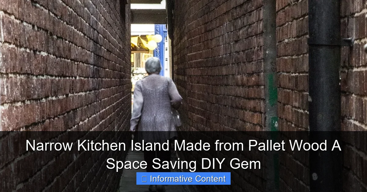 Narrow Kitchen Island Made from Pallet Wood A Space Saving DIY Gem