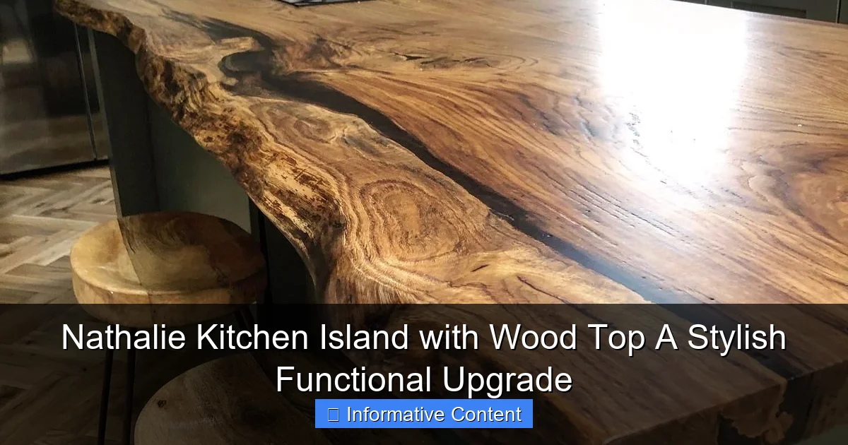 Nathalie Kitchen Island with Wood Top A Stylish Functional Upgrade