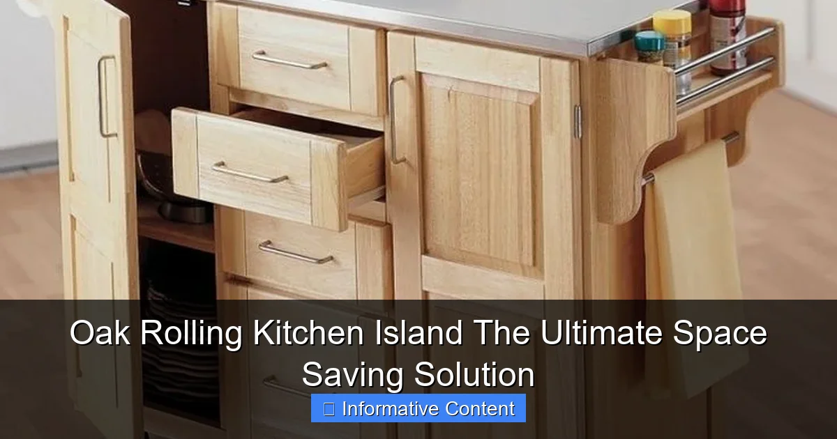 Oak Rolling Kitchen Island The Ultimate Space Saving Solution