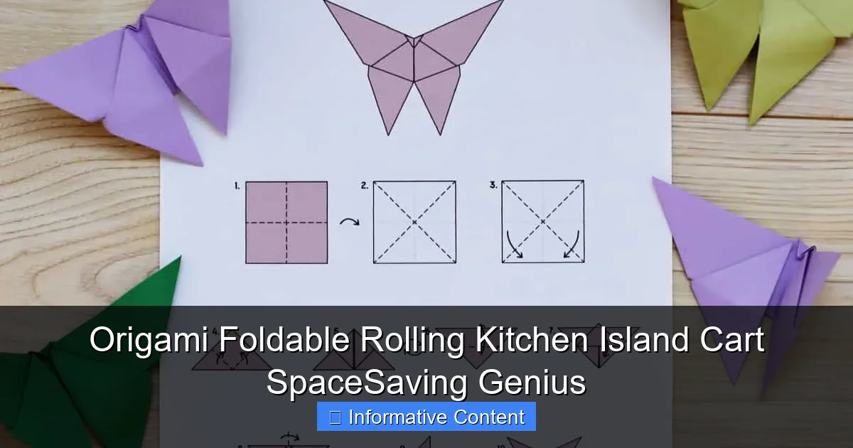 Origami Foldable Rolling Kitchen Island Cart SpaceSaving Genius