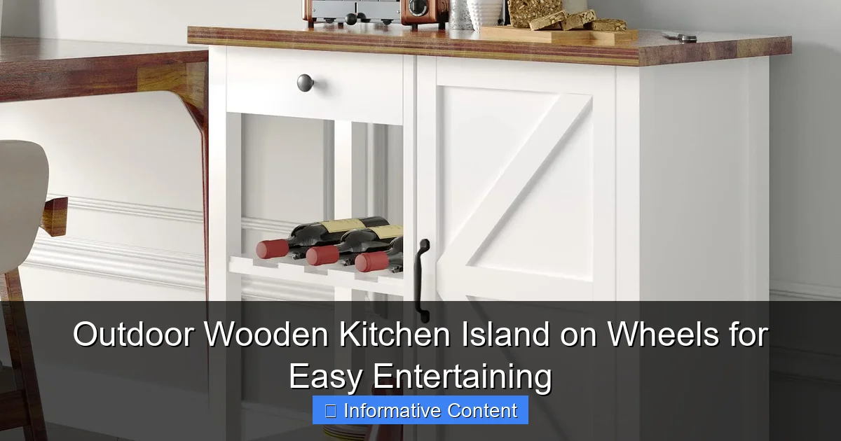 Outdoor Wooden Kitchen Island on Wheels for Easy Entertaining
