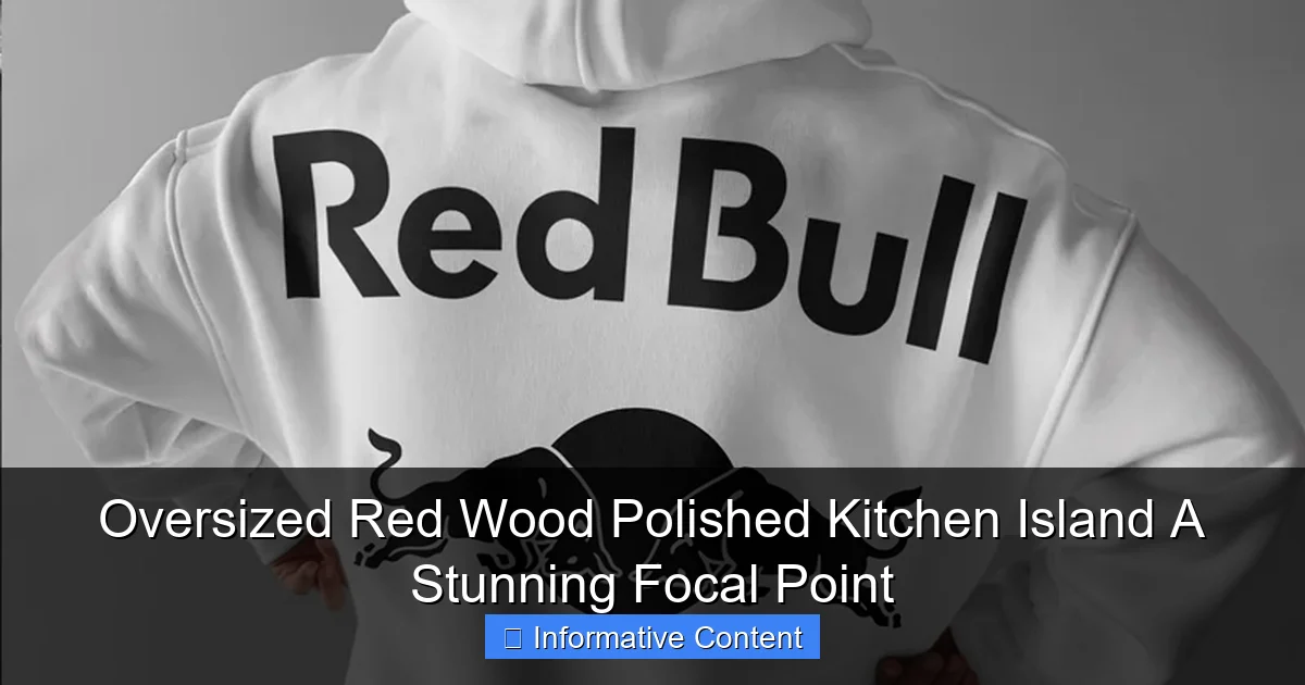 Oversized Red Wood Polished Kitchen Island A Stunning Focal Point