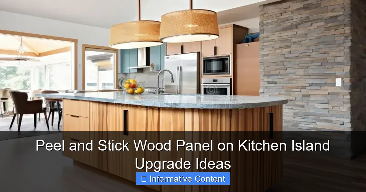 Peel and Stick Wood Panel on Kitchen Island Upgrade Ideas