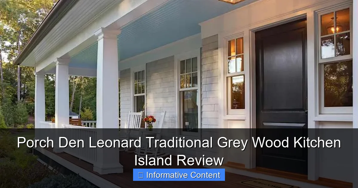 Porch Den Leonard Traditional Grey Wood Kitchen Island Review