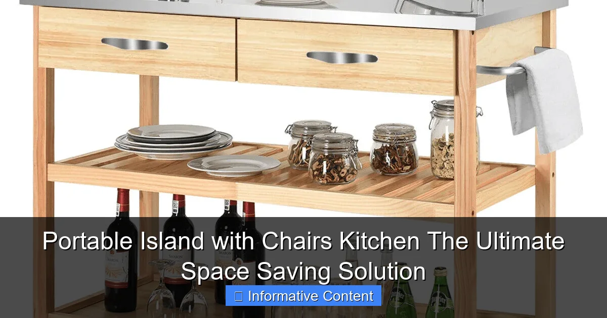 Portable Island with Chairs Kitchen The Ultimate Space Saving Solution