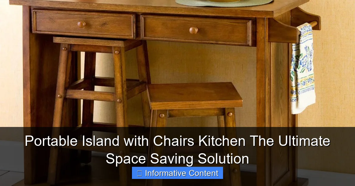 Portable Island with Chairs Kitchen The Ultimate Space Saving Solution
