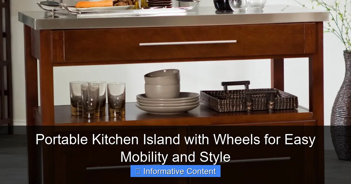 Portable Kitchen Island with Wheels for Easy Mobility and Style