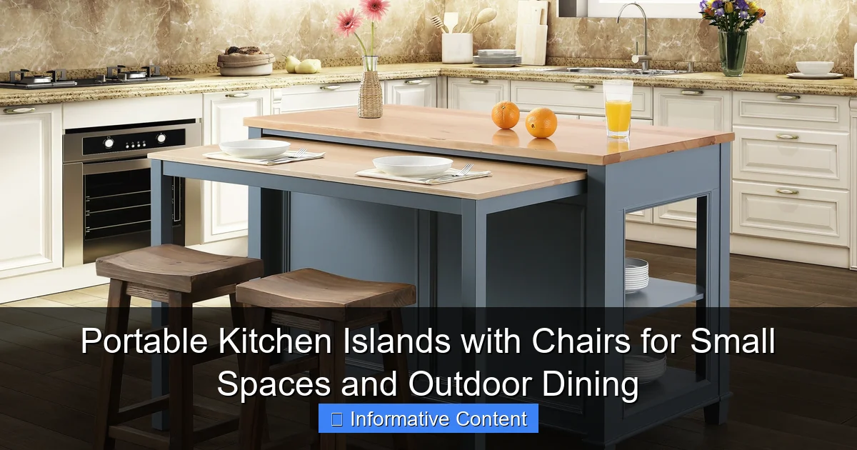 Portable Kitchen Islands with Chairs for Small Spaces and Outdoor Dining