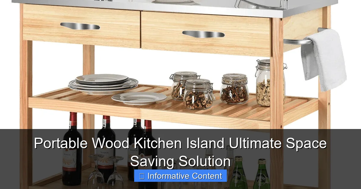 Portable Wood Kitchen Island Ultimate Space Saving Solution