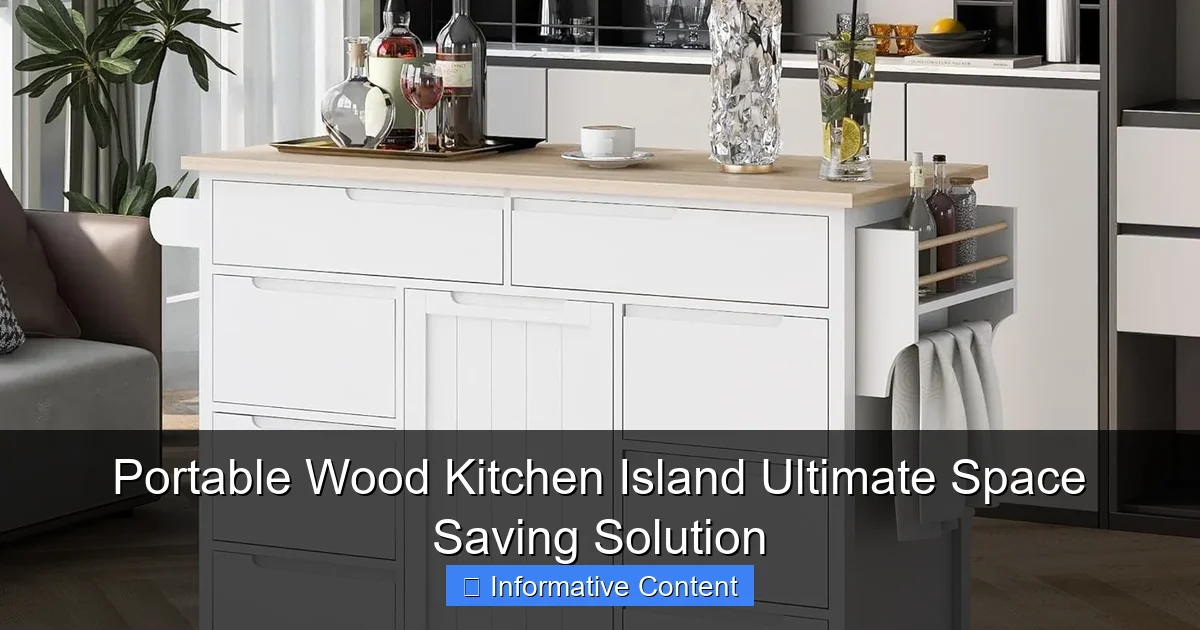 Portable Wood Kitchen Island Ultimate Space Saving Solution