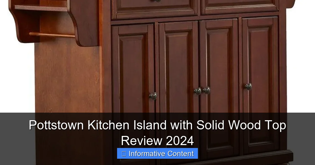 Pottstown Kitchen Island with Solid Wood Top Review 2024